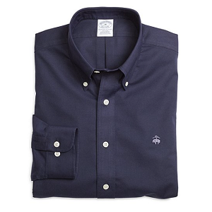 Non-Iron Slim Fit Solid Sport Shirt - Navy